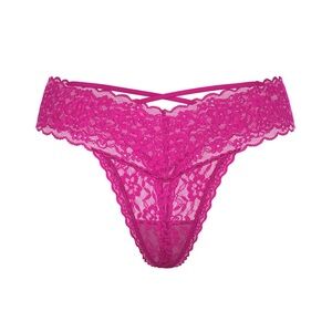 Victoria's secret The Lacie Lace Strappy-Back Thong Panty Pink Size XXL